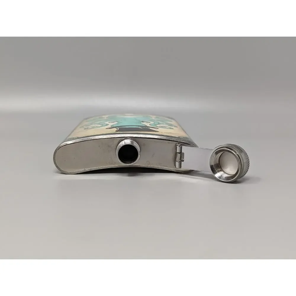 Trixie And Milo Genuine Flask 8 Ounce Octopus W/Top Hat Flask Stainless Steel